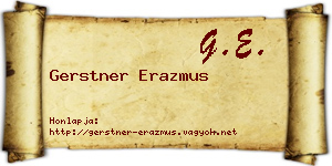 Gerstner Erazmus névjegykártya